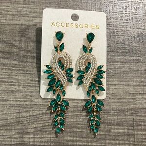 Green and Gold Earrings
